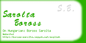 sarolta boross business card